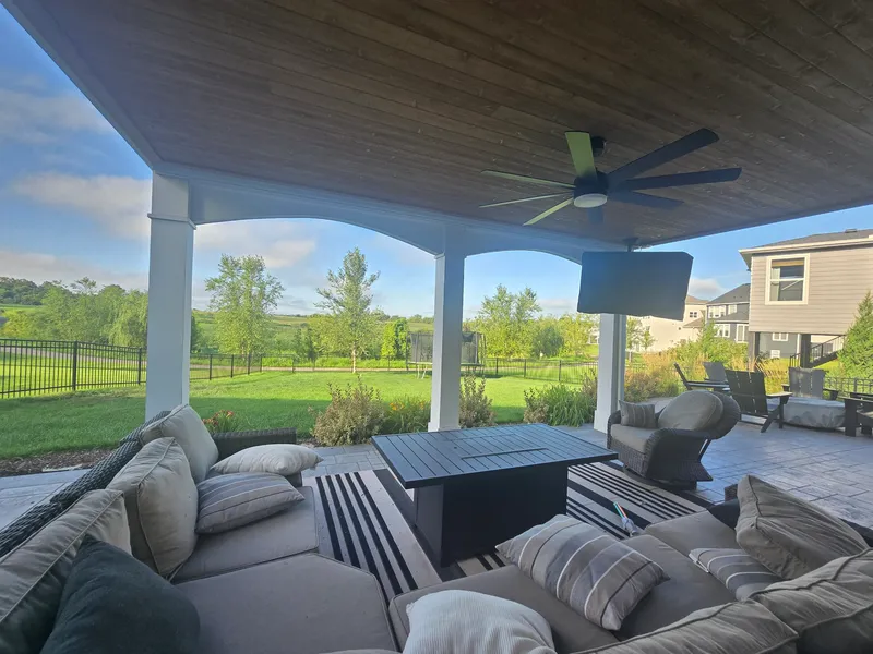 Custom covered deck built by Foremost Construction in Otsego, MN